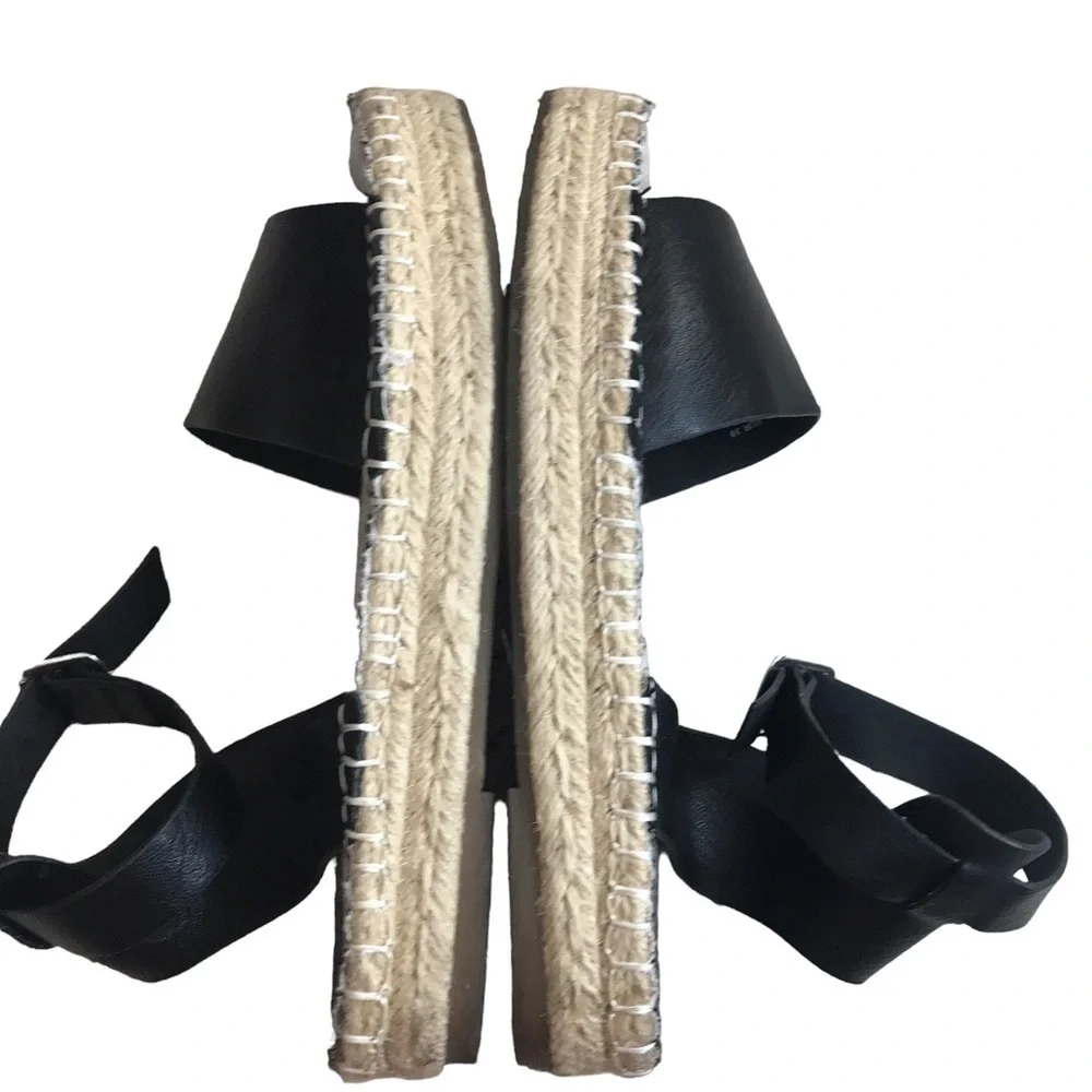 H&M black and beige strappy espadrilles